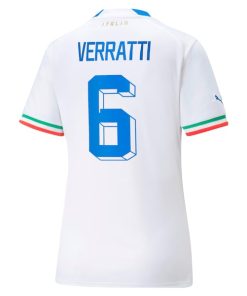 Alternative view of Marco Verratti Italy National Team Puma Women's 2022/23 Away Replica Player Jersey - White
