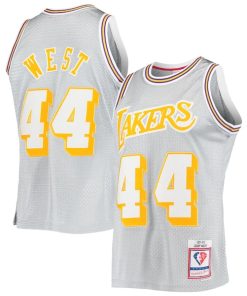 Jerry West Los Angeles Lakers 75th Anniversary 1971/72 Hardwood Classics Swingman Jersey - Silver