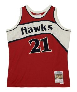 Alternative view of Dominique Wilkins Atlanta Hawks 1986/87 Hardwood Classics Off-Court Swingman Jersey - Red