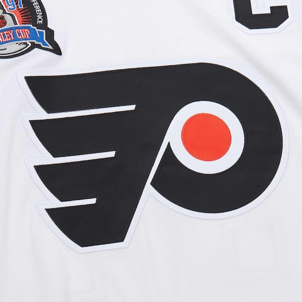 Eric Lindros Philadelphia Flyers 1996-97 Power Play Jersey - White/Orange - Image 5
