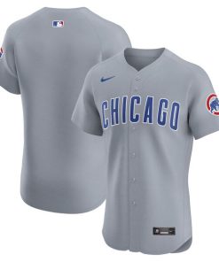Chicago Cubs Nike Road Vapor Premier Elite Patch Jersey - Gray