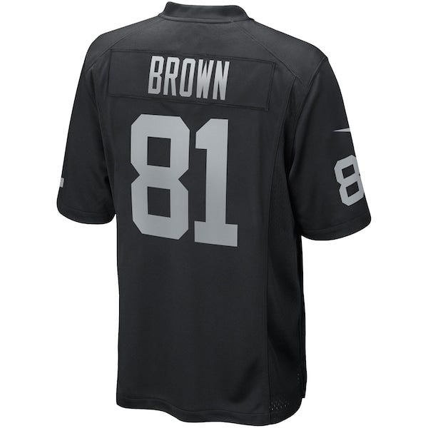 Tim Brown Las Vegas Raiders Nike Game Retired Player Jersey - Black - Image 3