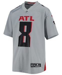 Alternative view of Kyle Pitts Atlanta Falcons Nike Youth Inverted Game Jersey - Gray