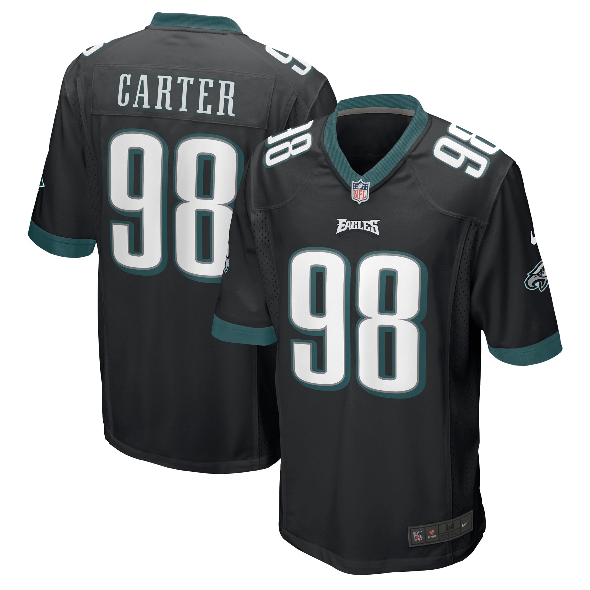 Jalen Carter Philadelphia Eagles Nike Game Jersey - White/Black - Image 5