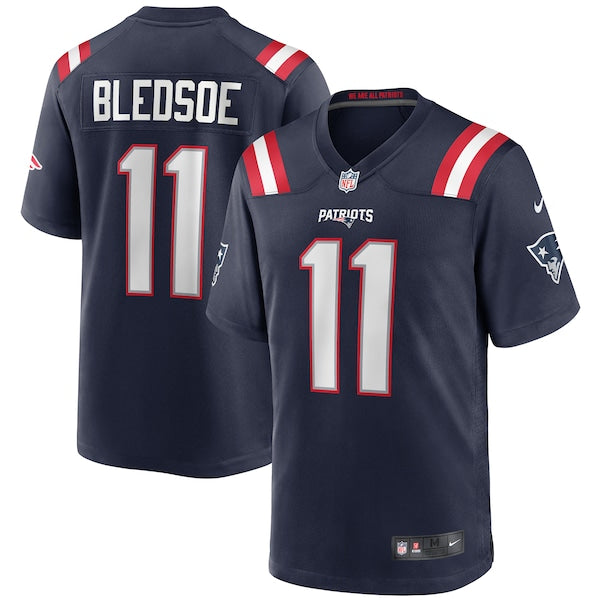 Drew Bledsoe New England Patriots Nike Game Retired Player Jersey - Navy/Red - Image 2