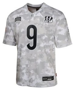 Alternative view of Joe Burrow Cincinnati Bengals Nike Youth 2024 Salute to Service Game Jersey - Arctic Camo