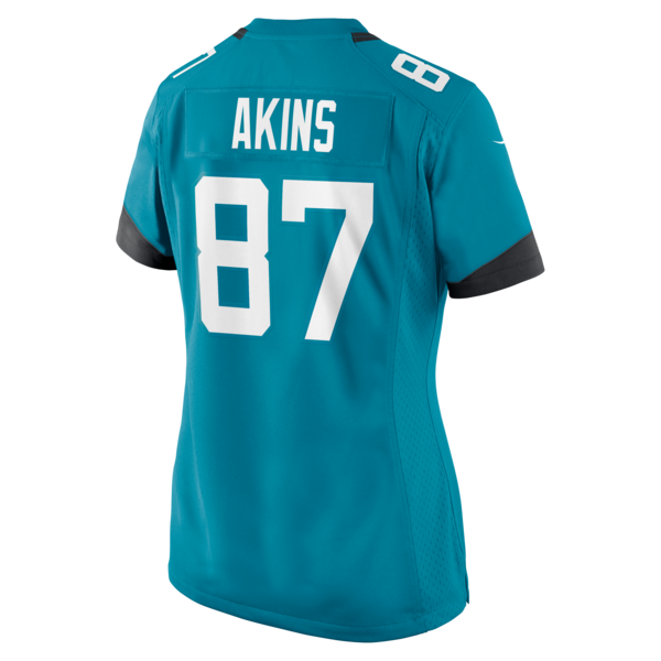 Jordan Akins Jacksonville Jaguars Nike Women's Team Game Jersey - Teal - Image 4