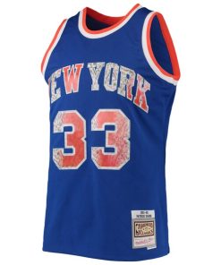 Alternative view of Patrick Ewing New York Knicks 1991/92 Hardwood Classics NBA 75th Anniversary Diamond Swingman Jersey - Blue