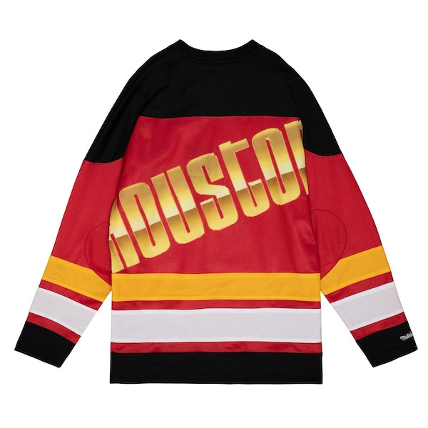 Houston Rockets Women's Hardwood Classics Big Face 4.0 Hockey Jersey - Red - Image 3