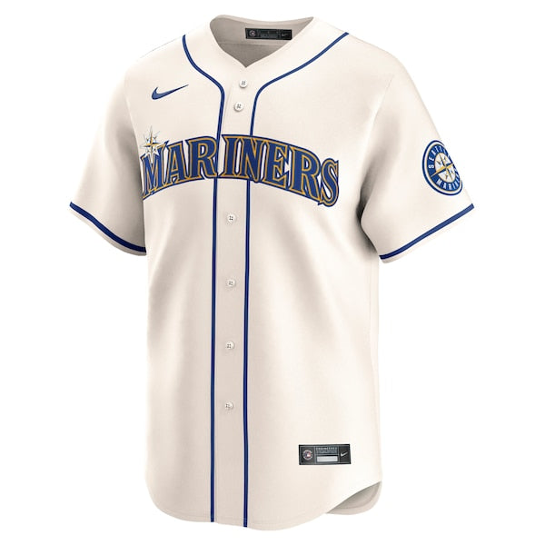 Julio Rodriguez Seattle Mariners Nike Alternate Limited - Cream/Navy - Image 3