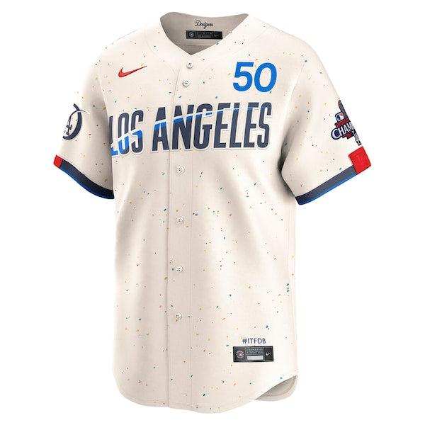 Mookie Betts Los Angeles Dodgers Nike 2024 World Series Champions City Connect Limited Player Jersey - Cream - Image 2