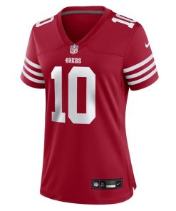 Alternative view of Mac Jones San Francisco 49ers Nike Women's Team Game Jersey -  Scarlet