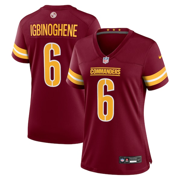 Noah Igbinoghene Washington Commanders Nike Women's Team Game Jersey - Burgundy