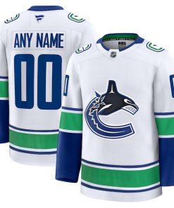 Vancouver Canucks  Away Premium Custom Jersey - White/Blue