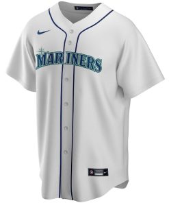 Alternative view of Seattle Mariners Nike Home Replica Custom Jersey - White