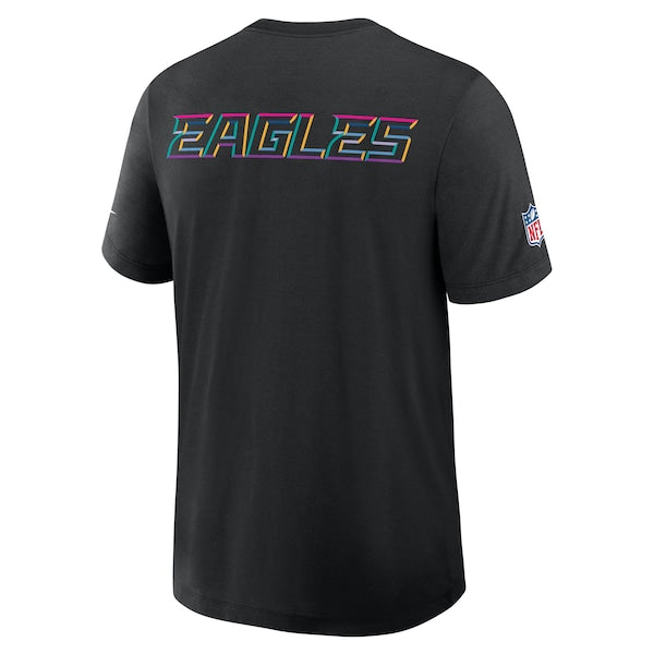 Philadelphia Eagles Nike 2025 NFL Crucial Catch Tri-Blend Dri-FIT T-Shirt - Black - Image 3
