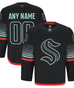 Alternative view of Seattle Kraken  Alternate Authentic Pro Custom Jersey - Black/Navy