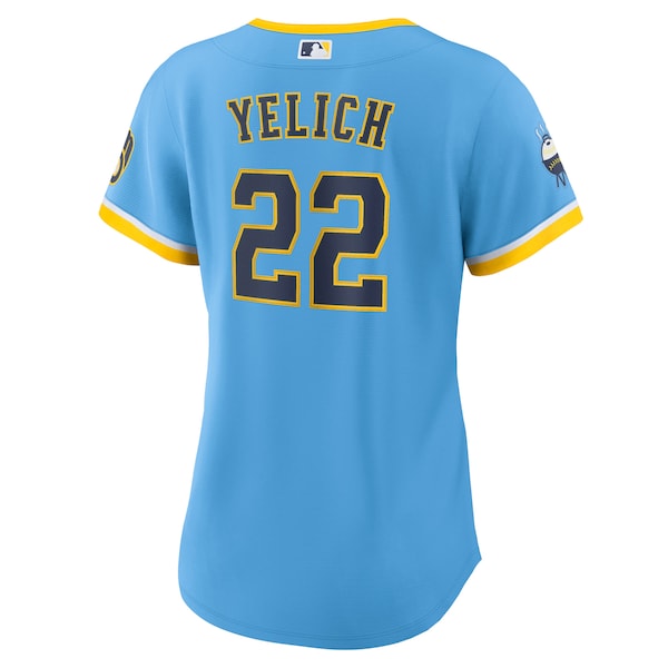 Christian Yelich Milwaukee Brewers Nike Women's 2022 City Connect Replica Player Jersey - Powder Blue - Image 3