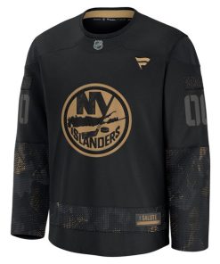 Alternative view of New York Islanders  2024 Military Appreciation Personalized Long Sleeve Practice Jersey - Black