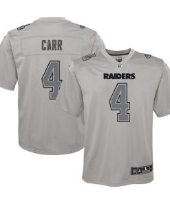 Derek Carr Las Vegas Raiders Nike Youth Atmosphere Game Jersey - Gray
