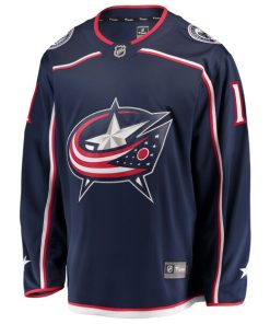 Alternative view of Luke Kunin Columbus Blue Jackets  Home Breakaway Jersey - Navy