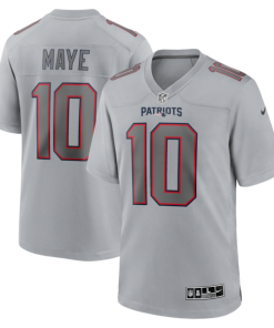 Drake Maye New England Patriots Nike Atmosphere Fashion Game Jersey - Gray