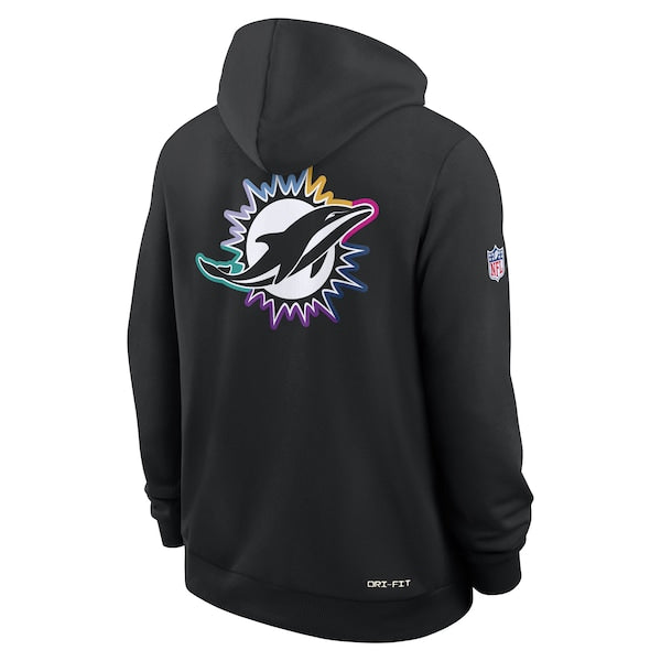 Miami Dolphins Nike 2025 NFL Crucial Catch Sideline Standard Issue Dri-FIT Hoodie - Black - Image 3