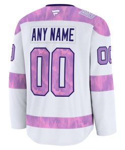 Alternative view of San Jose Sharks  2024 Hockey Fights Cancer Custom Practice Jersey - White