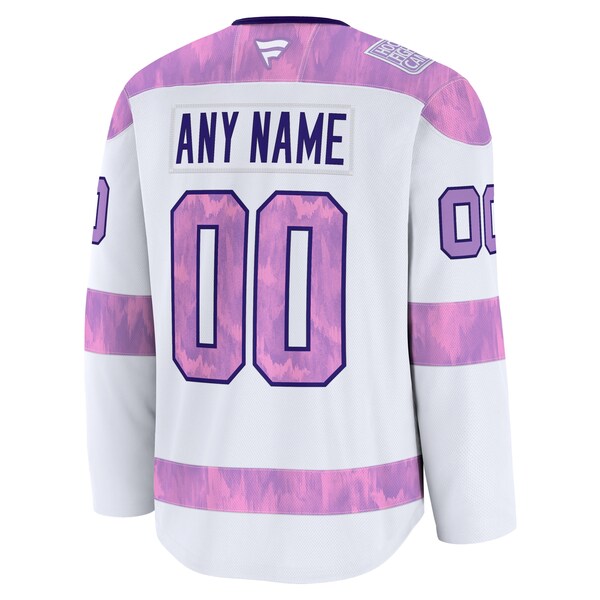 Columbus Blue Jackets 2024 Hockey Fights Cancer Custom Practice Jersey - White - Image 3