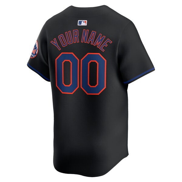 New York Mets Nike Alternate Limited Custom Jersey?ยจC Black - Image 3