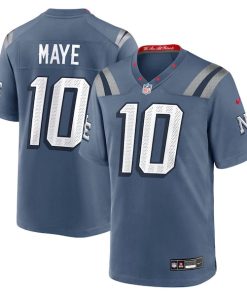Drake Maye New England Patriots Nike 2025 Rivalries Collection Game Jersey - Storm Blue