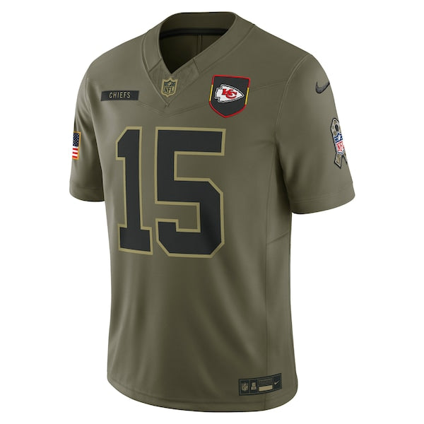 Patrick Mahomes Kansas City Chiefs Nike 2025 Salute to Service Limited Jersey - Olive - Image 3