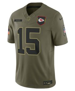 Alternative view of Patrick Mahomes Kansas City Chiefs Nike 2025 Salute to Service Limited Jersey - Olive