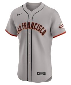 Alternative view of San Francisco Giants Nike Road 2024 Jackie Robinson Day Elite Jersey - Gray