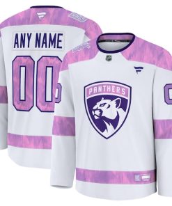 Florida Panthers  2024 Hockey Fights Cancer Custom Practice Jersey - White