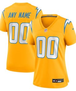 Los Angeles Chargers Nike Women's Alternate Charger Power Game Custom Jersey - Gold/Royal/Powder Blue