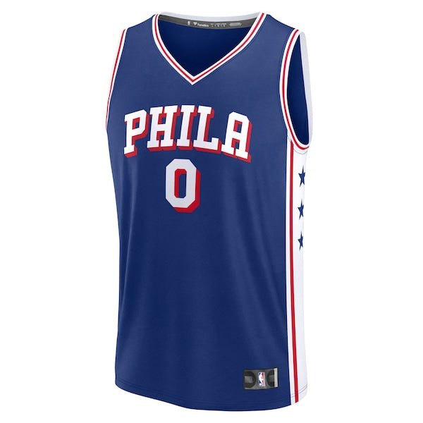 Tyrese Maxey Philadelphia 76ers Big & Tall Fast Break Jersey - Icon Edition - Royal - Image 2