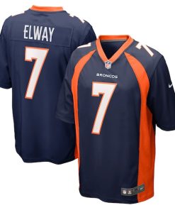 Alternative view of John Elway Denver Broncos Nike Retired Player Jersey - Navy/Orange