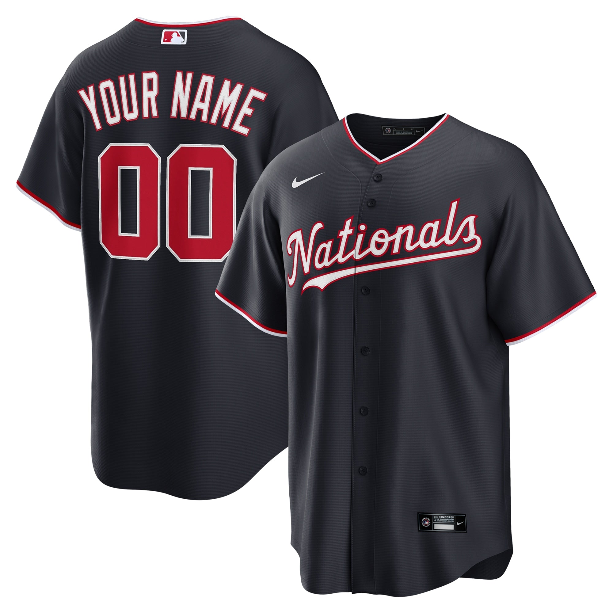 Washington Nationals Nike Home Custom Replica Jersey - White/Navy - Image 6