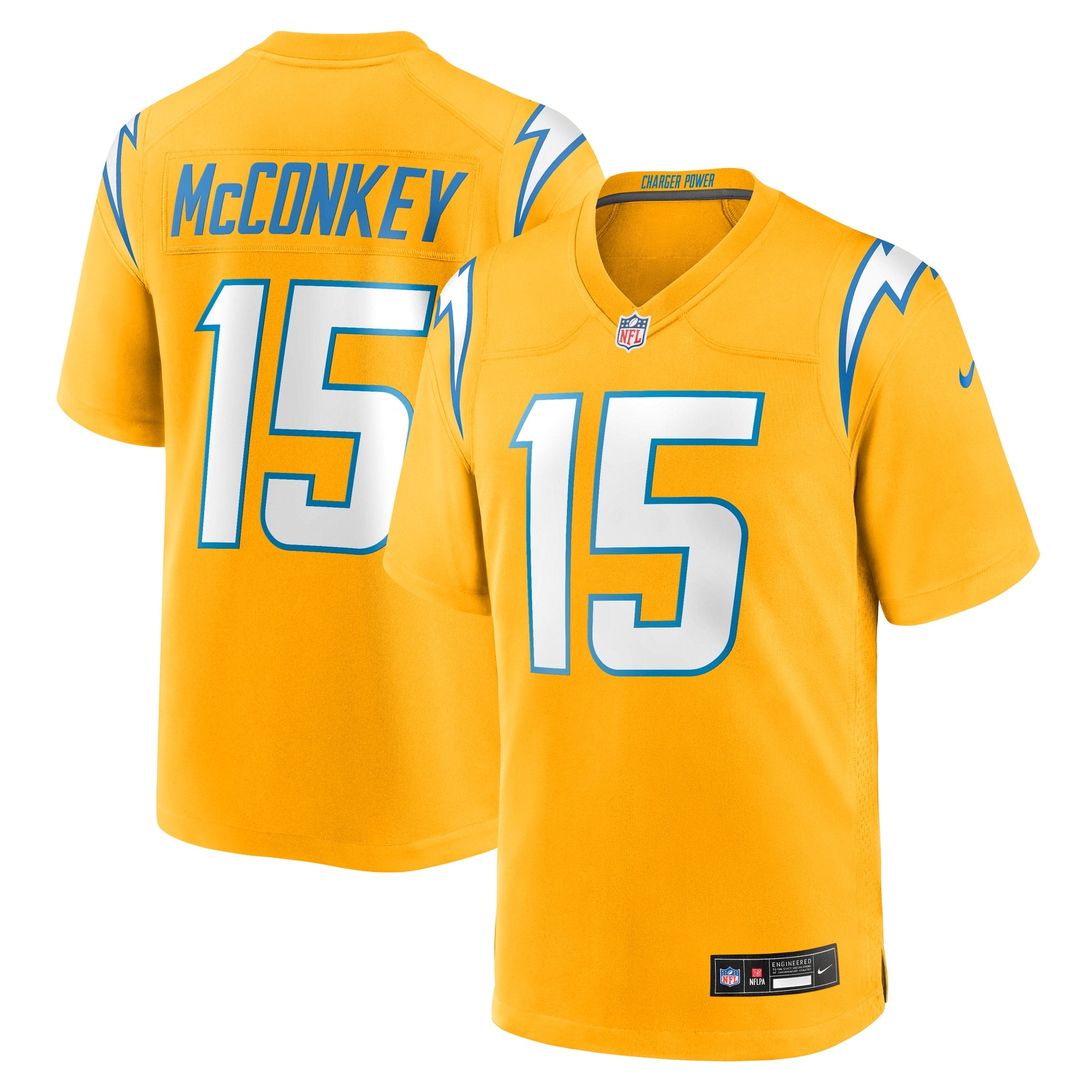Ladd McConkey Los Angeles Chargers Nike Alternate Super Chargers Game Player Jersey - Navy/Gold/Powder Blue - Image 5