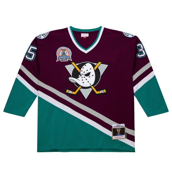 Jean-Sebastien Giguere Anaheim Ducks 2002-03 Power Play Jersey - Purple - Image 3