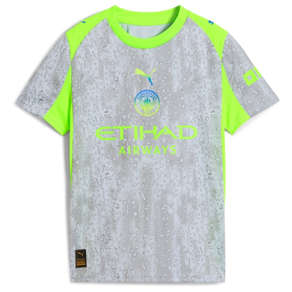 Manchester City Puma Youth 2025/26 Third Replica Jersey - Green/Neon Green - Image 2