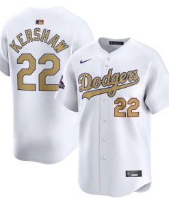 Clayton Kershaw Los Angeles Dodgers Nike 2025 Gold Collection Limited Jersey ¨C White