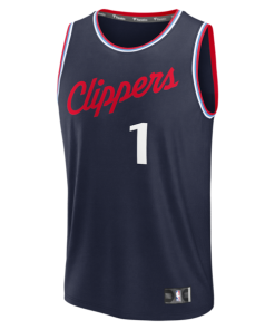 Alternative view of James Harden LA Clippers  Fast Break Replica Jersey - Navy - Icon Edition