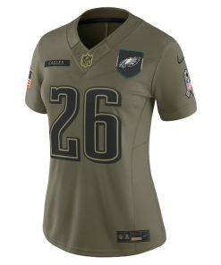 Alternative view of Saquon Barkley Philadelphia Eagles Nike Women's 2025 Salute to Service Limited Jersey - Olive