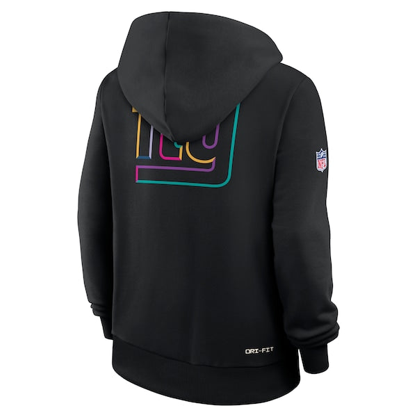 New York Giants Nike Women's 2025 NFL Crucial Catch Sideline Standard Issue Dri-FIT Hoodie - Black - Image 3