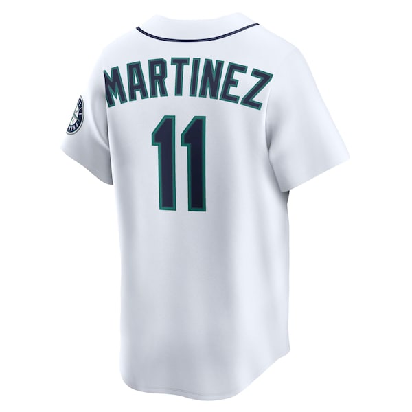 Men's Seattle Mariners Edgar Martinez Nike White Throwback Cooperstown Collection Limited Jersey - Image 3
