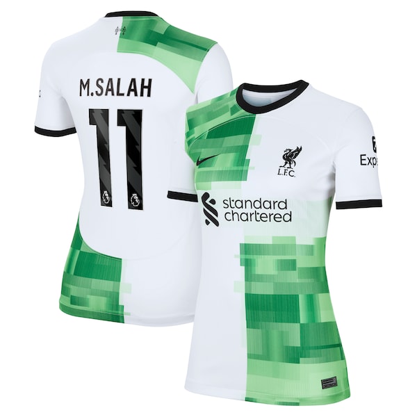 Mohamed Salah Liverpool Nike Women's 2023/24 Away Replica Player Jersey - White/Red - Image 3