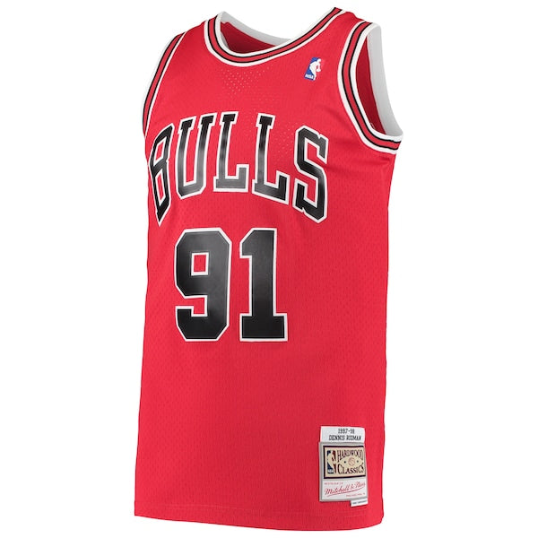 Dennis Rodman Chicago Bulls Hardwood Classics Swingman Jersey - Red/Black - Image 3