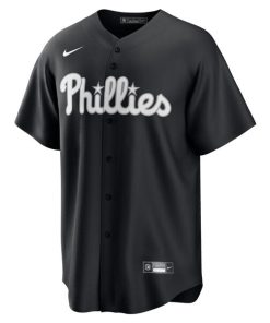 Alternative view of Philadelphia Phillies Nike Lights Out Replica Jersey - Black
